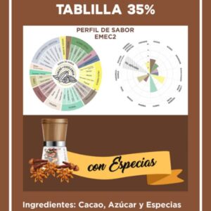 ablilla de Cacao 35% Especiada – 100 gramos